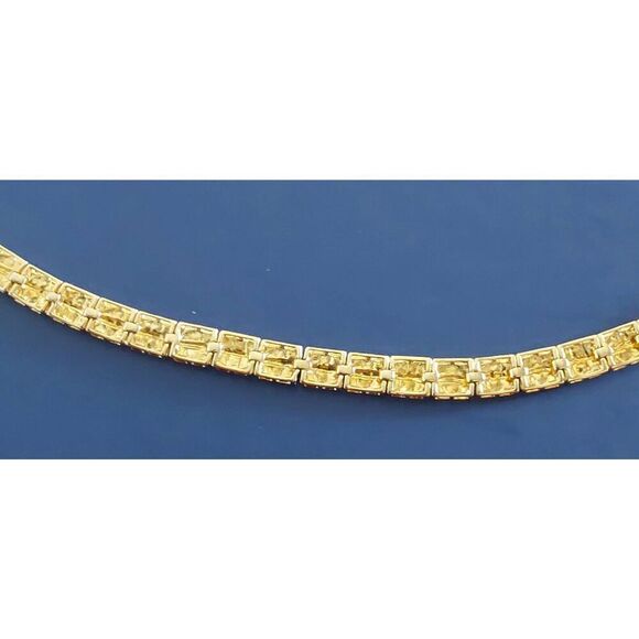 Beautiful Vintage Crushed Ice CZ Link Tennis Bracelet~18K/925SS - Picture 3 of 3